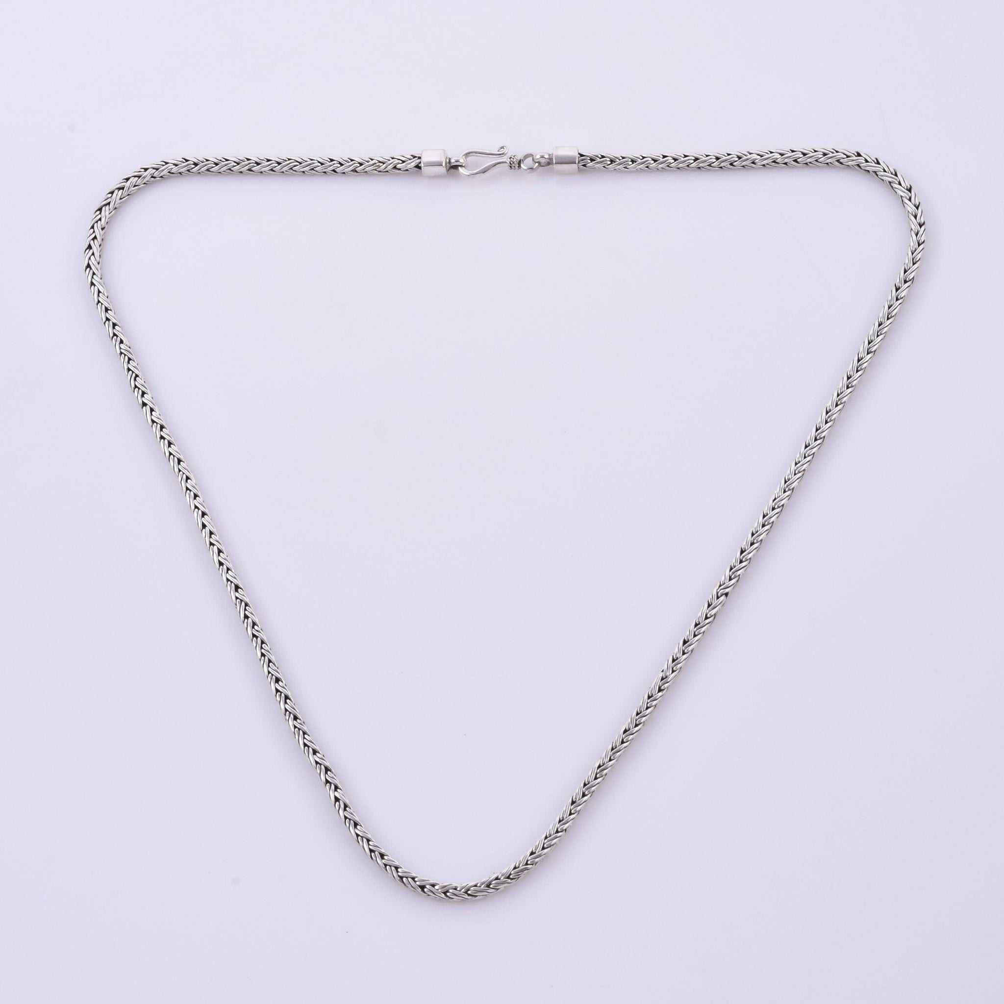 Handmade WHEAT CHAIN Necklace in 925 Sterling Silver 20 Inch 3 mm 31 Grams - Inspiring Jewellery