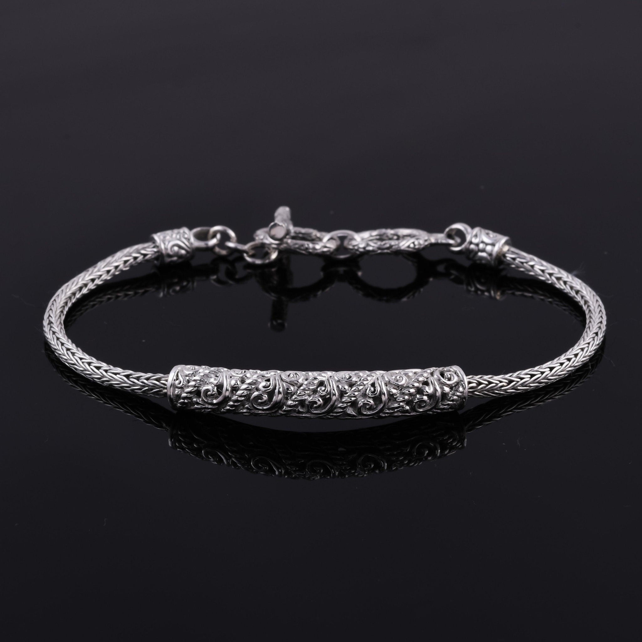 Handmade Designer TAG Bar Bracelet in Solid 925 Sterling Silver 12 gra