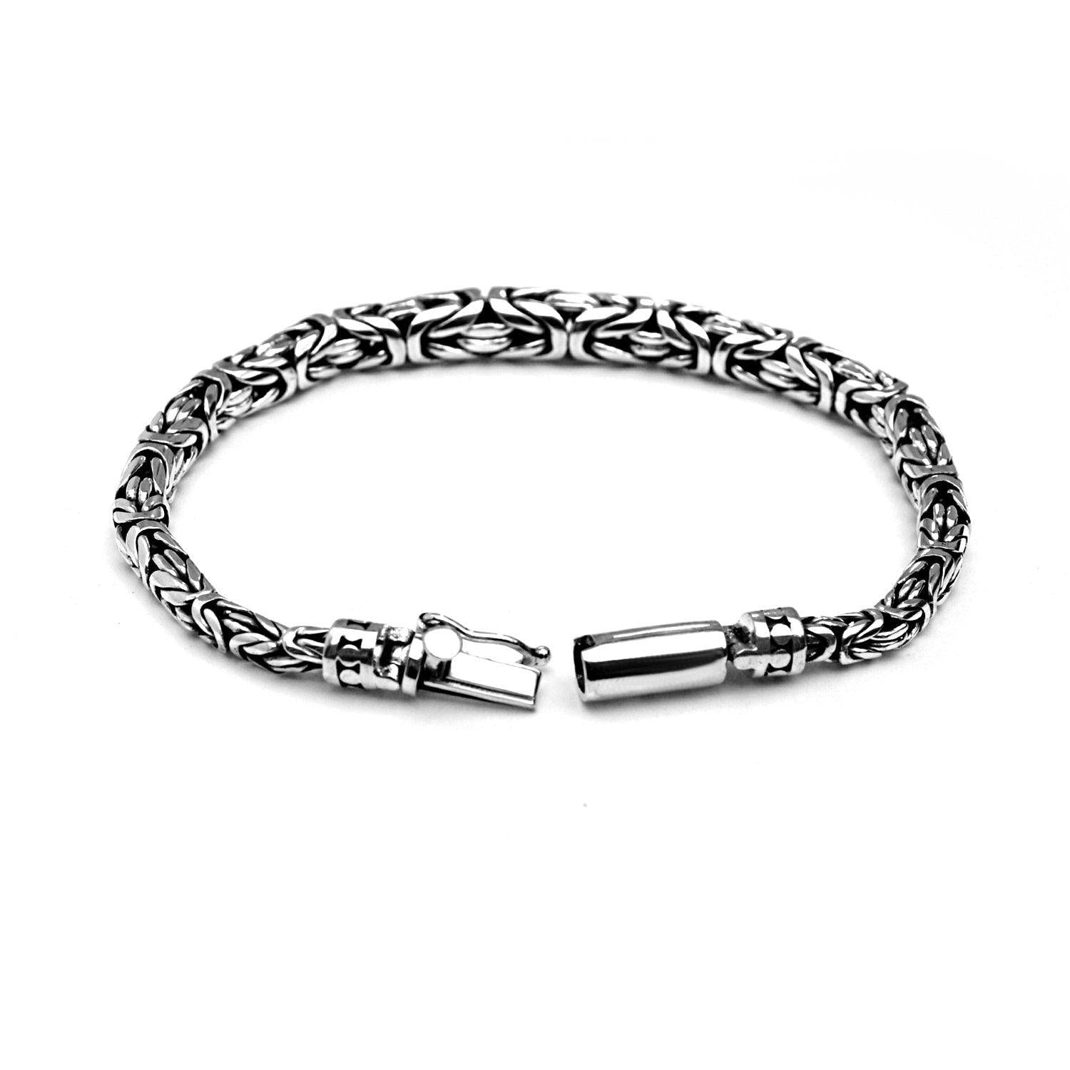 Handmade 8 mm Solid 925 Sterling Silver BYZANTINE Graduating Chain Bracelet 7.5" 9" - Inspiring Jewellery