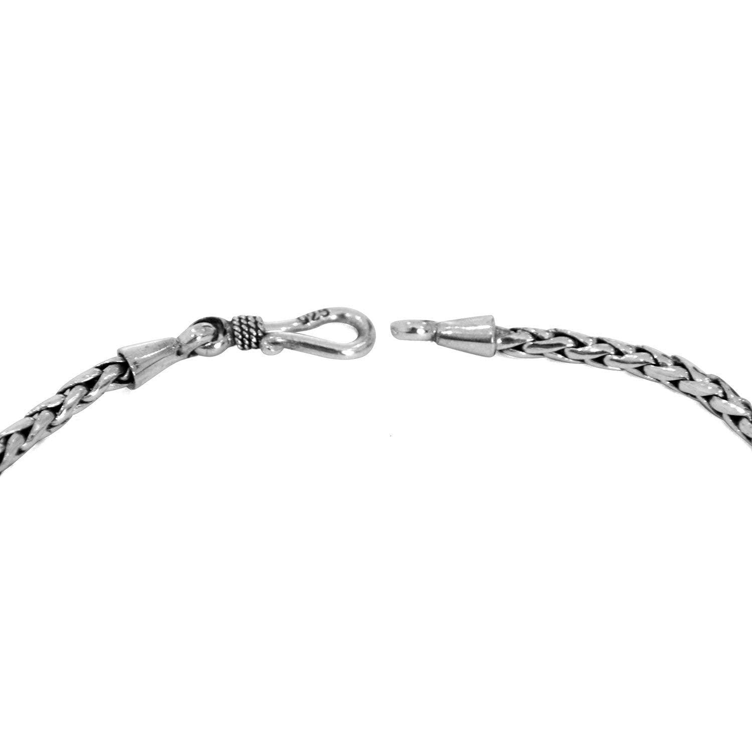 Bali Solid WHEAT Chain Bracelet in 925 Sterling Silver Handmade - 2.5 mm - Inspiring Jewellery