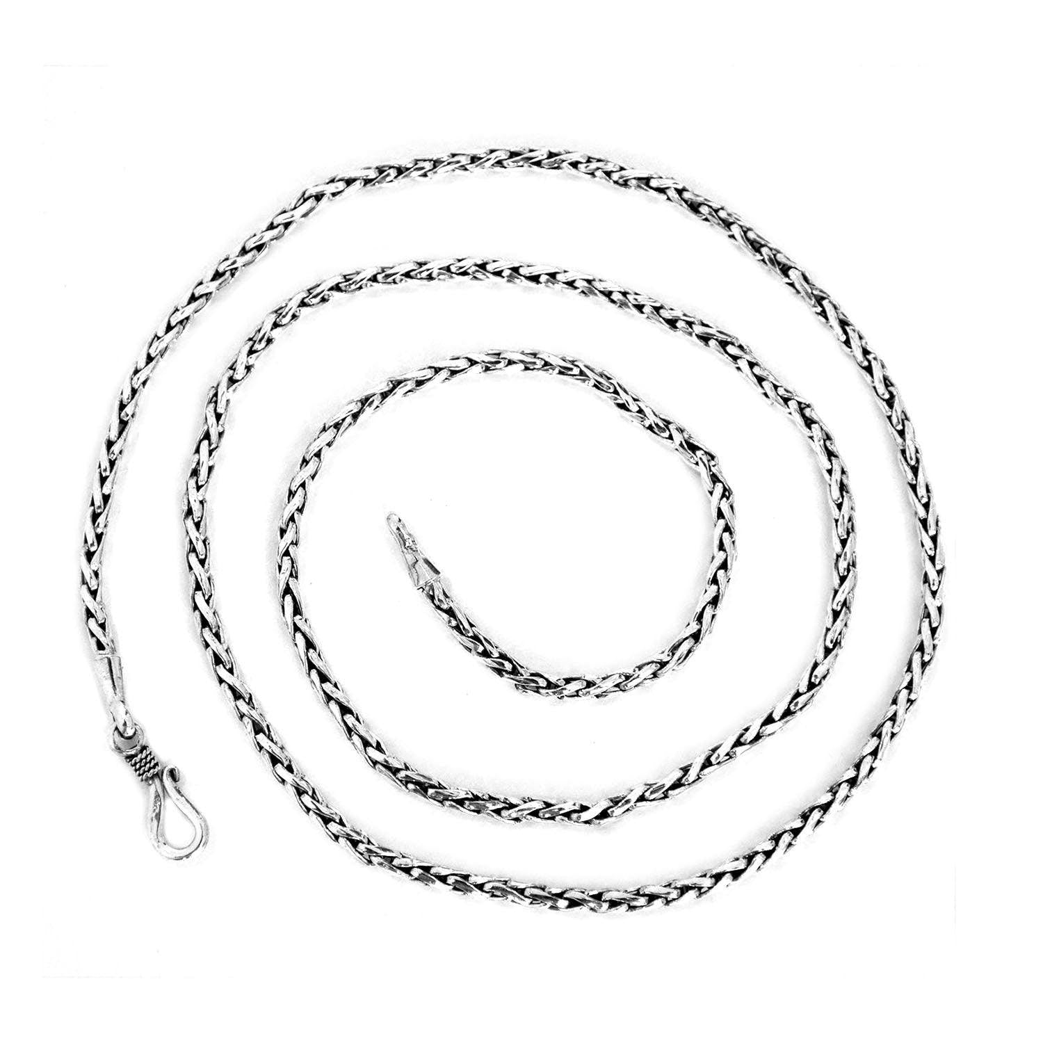 Bali WHEAT Chain Necklace in 925 Sterling Silver Handmade 2.5 mm Byzantine - Inspiring Jewellery