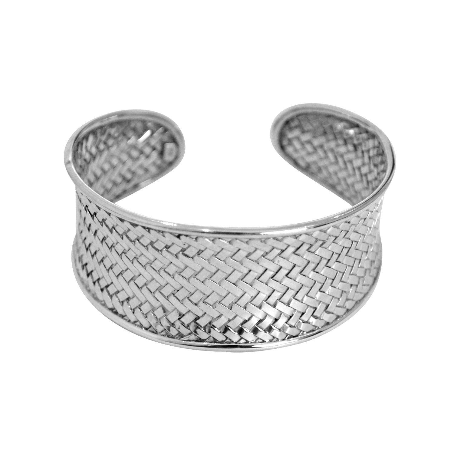 Handmade Bamboo Weave BANGLE in SOLID 925 Sterling Silver - 28 Grams Bedeg - Inspiring Jewellery