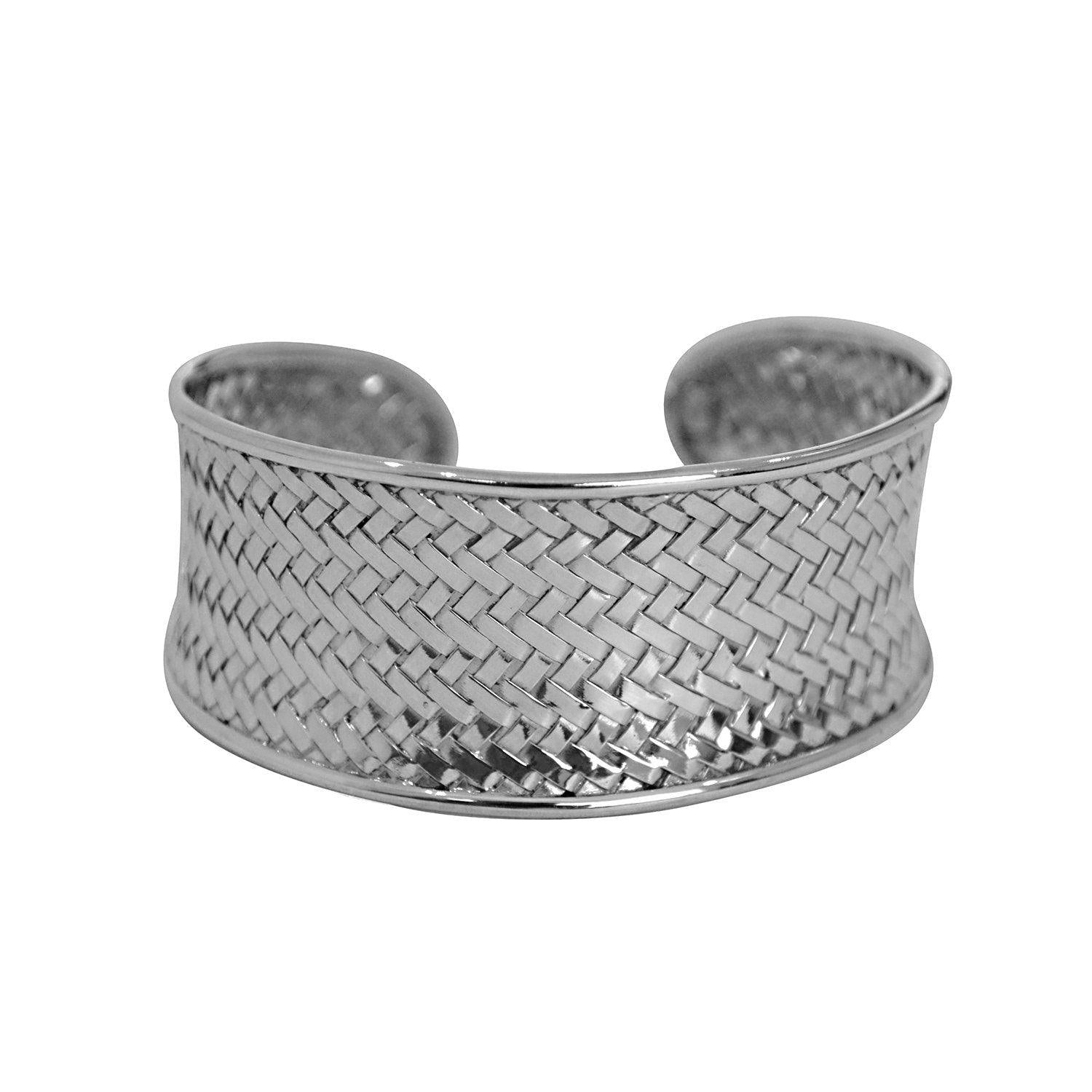 Handmade Bamboo Weave BANGLE in SOLID 925 Sterling Silver - 28 Grams Bedeg - Inspiring Jewellery