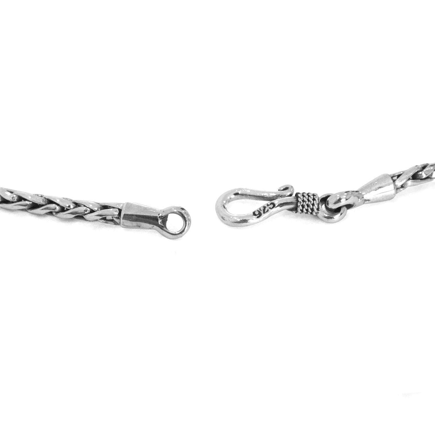 Bali WHEAT Chain Necklace in 925 Sterling Silver Handmade 2.5 mm Byzantine - Inspiring Jewellery