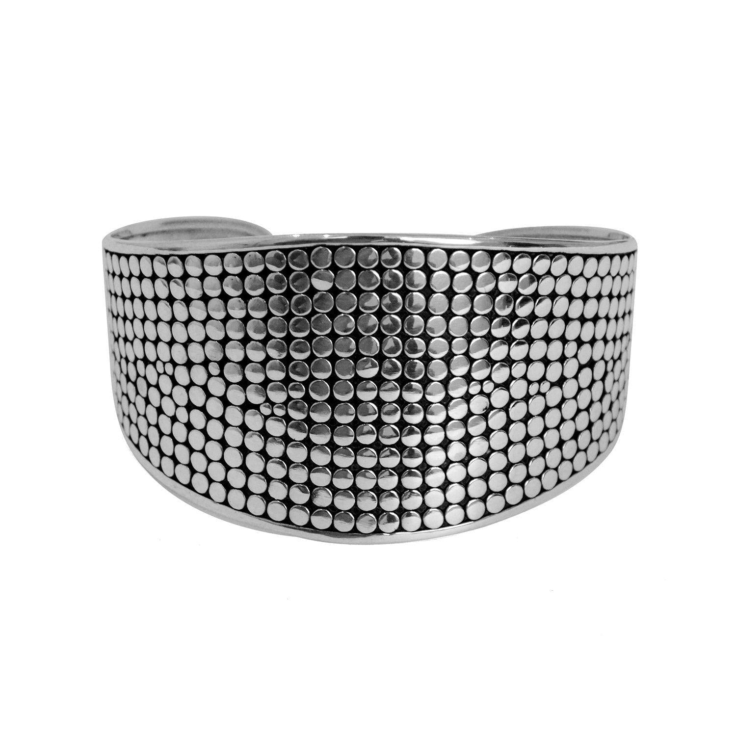 Handmade DOT BANGLE in SOLID 925 Sterling Silver - 33 Grams Polka Dot - Inspiring Jewellery