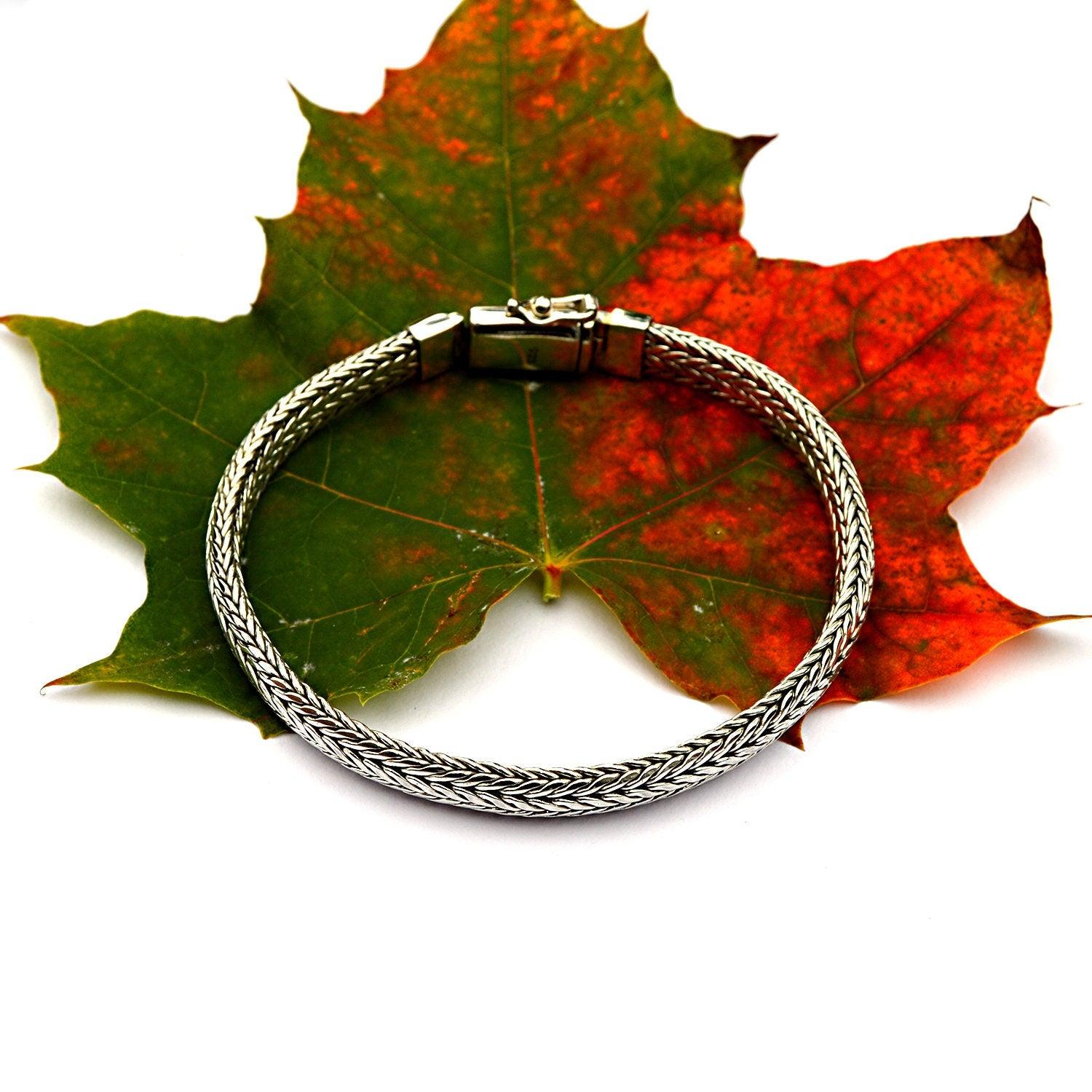 Heavy Handmade 8 mm SNAKE Chain Bracelet in Solid 925 Sterling Silver - Inspiring Jewellery