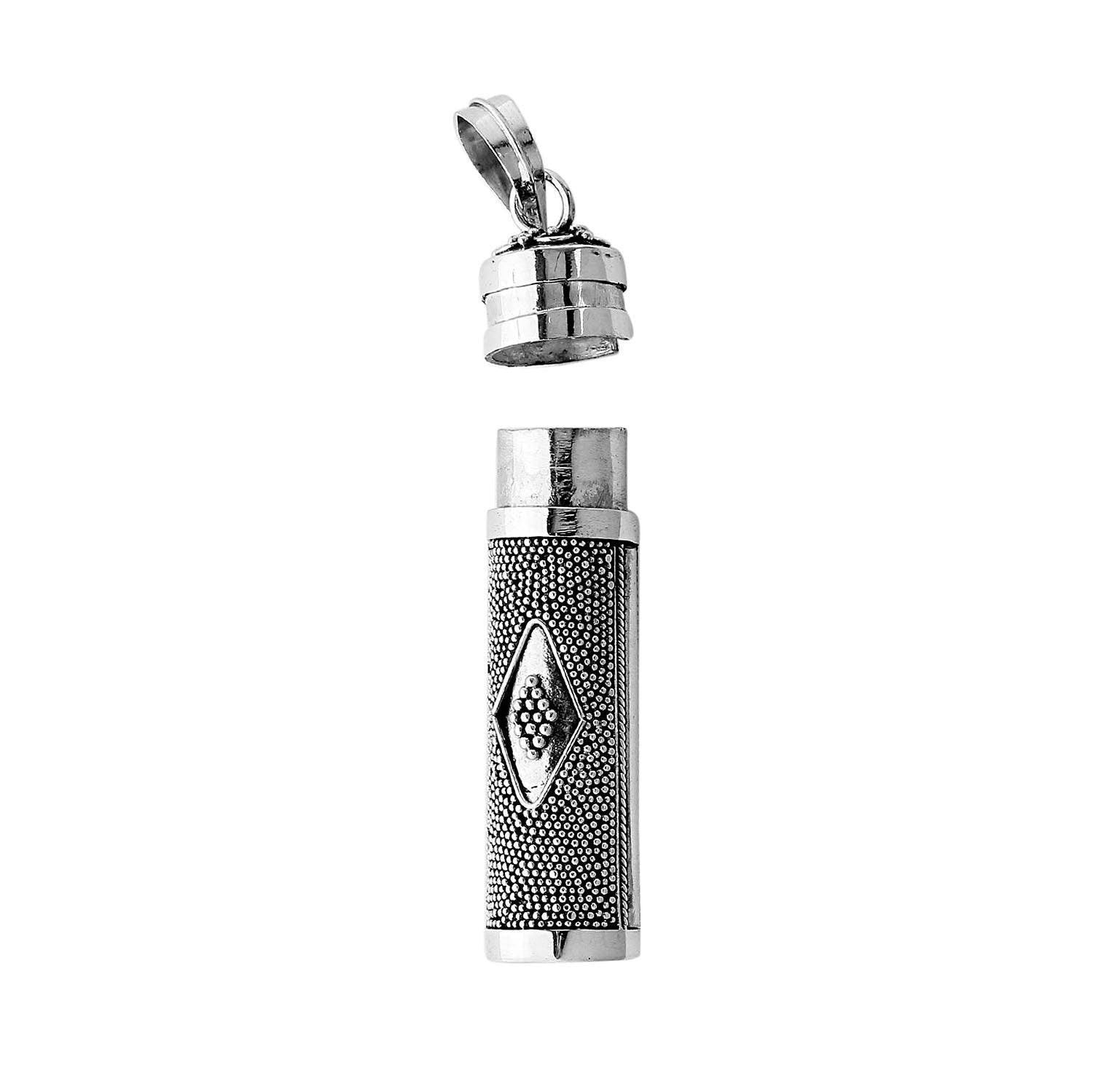 Handmade Moon Prayer Box - Pill Box - Perfume Pendant - Ashes Locket Pendant - 925 Sterling Silver - Inspiring Jewellery
