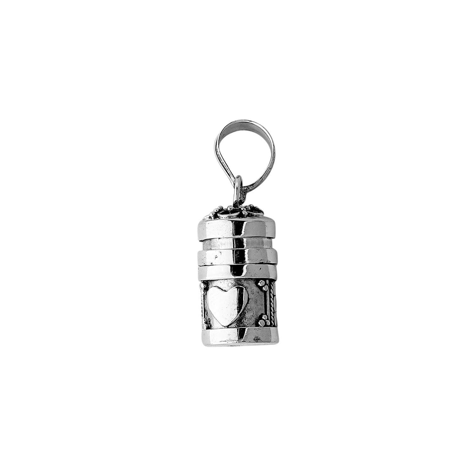 Cute HEART Prayer Box - Pill Box - Perfume Pendant - Ashes Locket Pendant - 925 Sterling Silver - Inspiring Jewellery