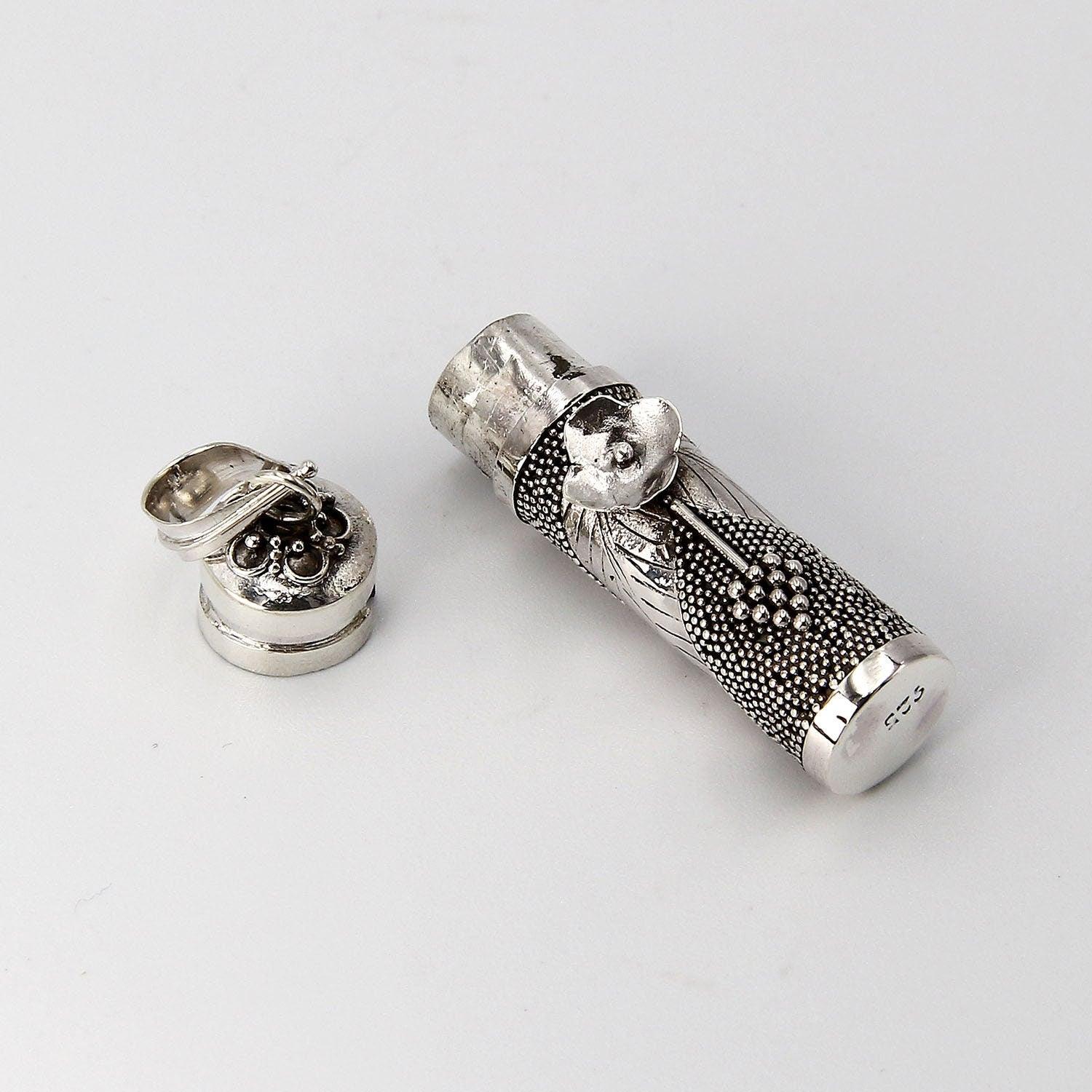 Handmade Flower Prayer Box - Pill Box - Perfume Pendant - Ashes Locket Pendant - 925 Sterling Silver - Inspiring Jewellery