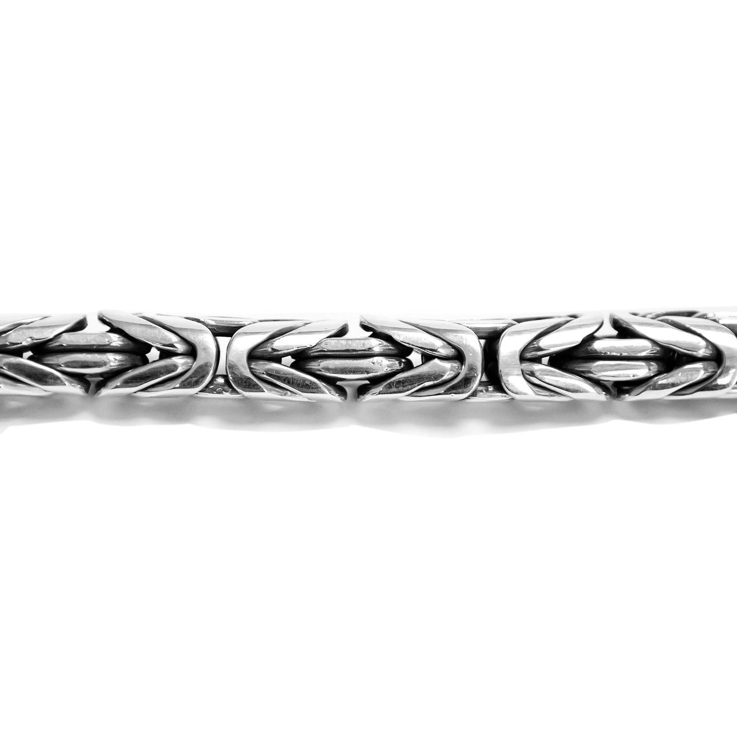 HEAVY CHUNKY MENS Byzantine Bracelet 10 mm Solid 925 Sterling Silver Oxidized - Inspiring Jewellery