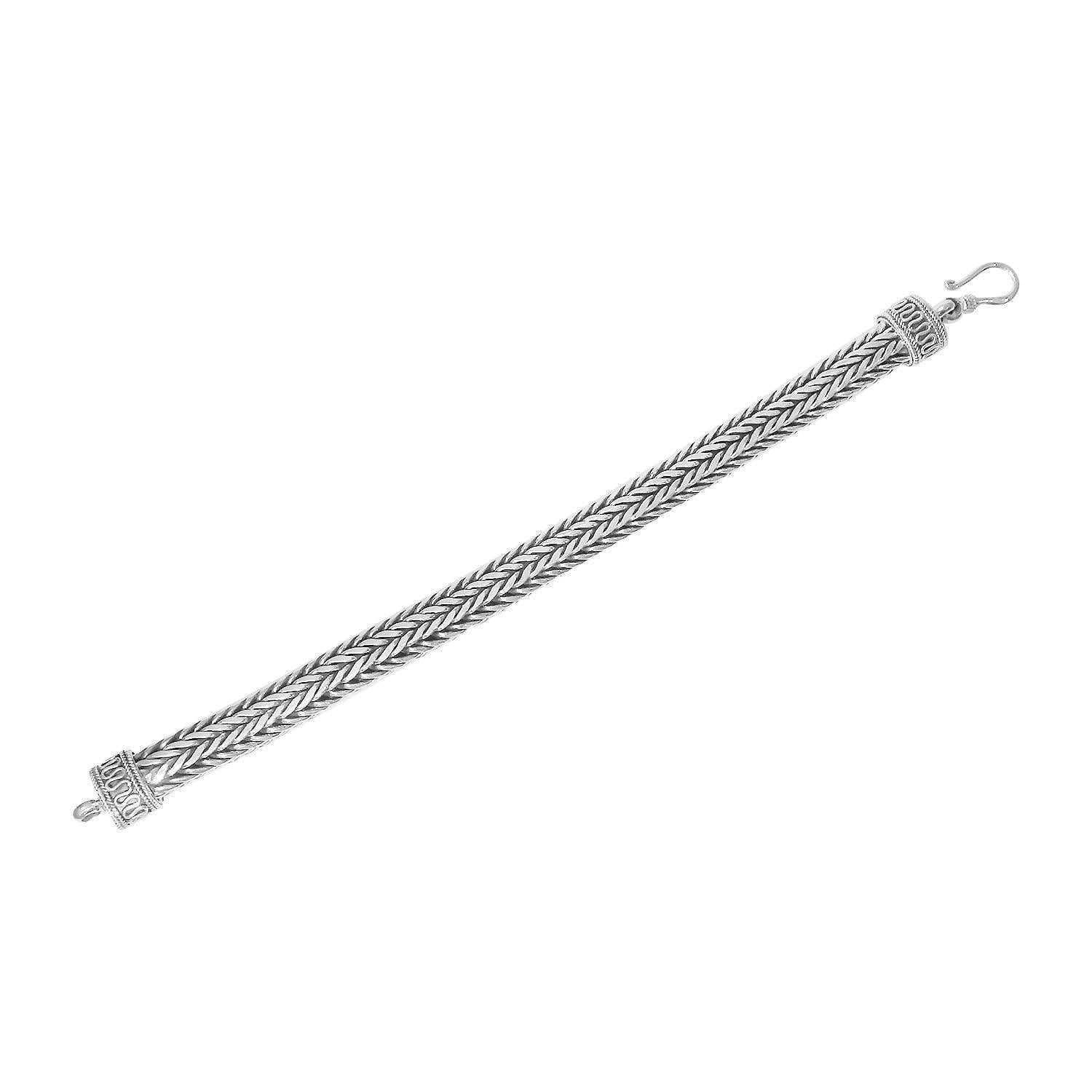 Solid 925 Sterling Silver Handmade WHEAT Chain Bracelet 4 mm Handmade - Inspiring Jewellery