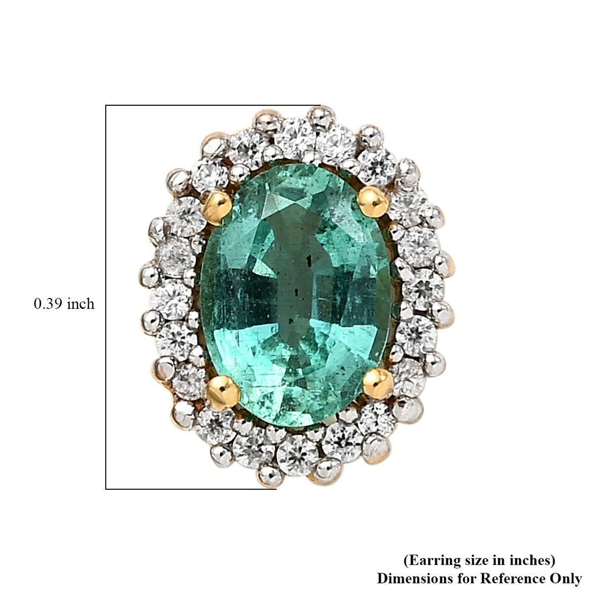 Emerald Studs, May birthstone earrings, 925 Silver Stud , Halo Stud Earring, Oval Studs, Classic Halo Earrings , Halo Bridal Studs - Inspiring Jewellery