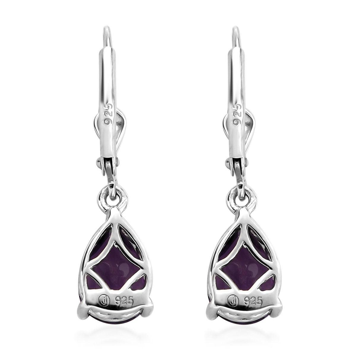Amethyst dangle earrings , February birthstone , 925 Sterling Silver , Amethyst Lever back Earring, Teardrop Earrings by Inspiring Jewellery - Inspiring Jewellery