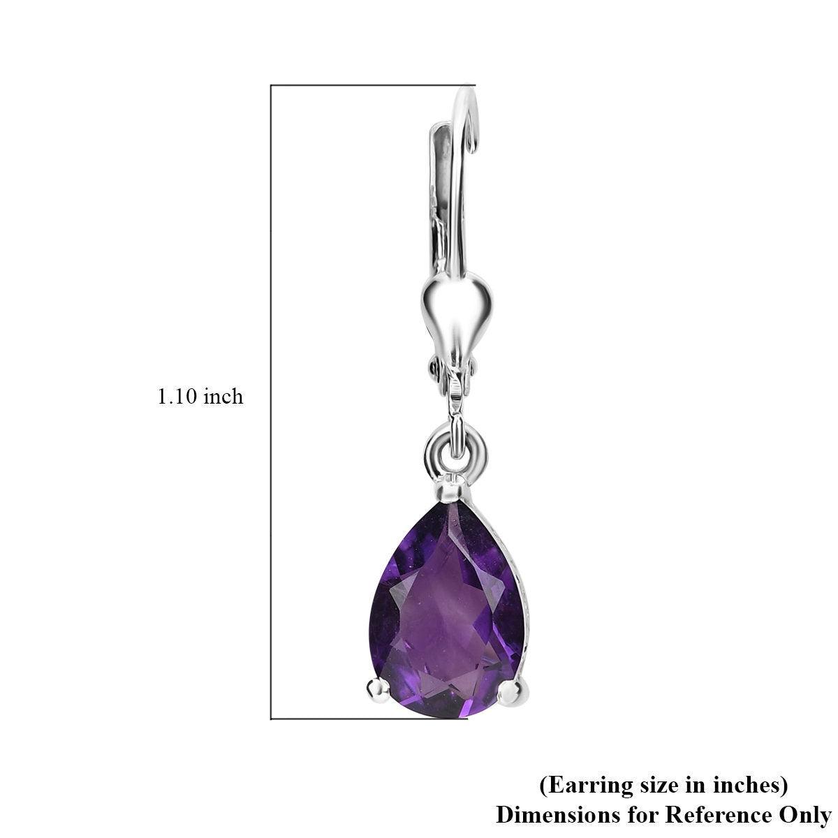 Amethyst dangle earrings , February birthstone , 925 Sterling Silver , Amethyst Lever back Earring, Teardrop Earrings by Inspiring Jewellery - Inspiring Jewellery