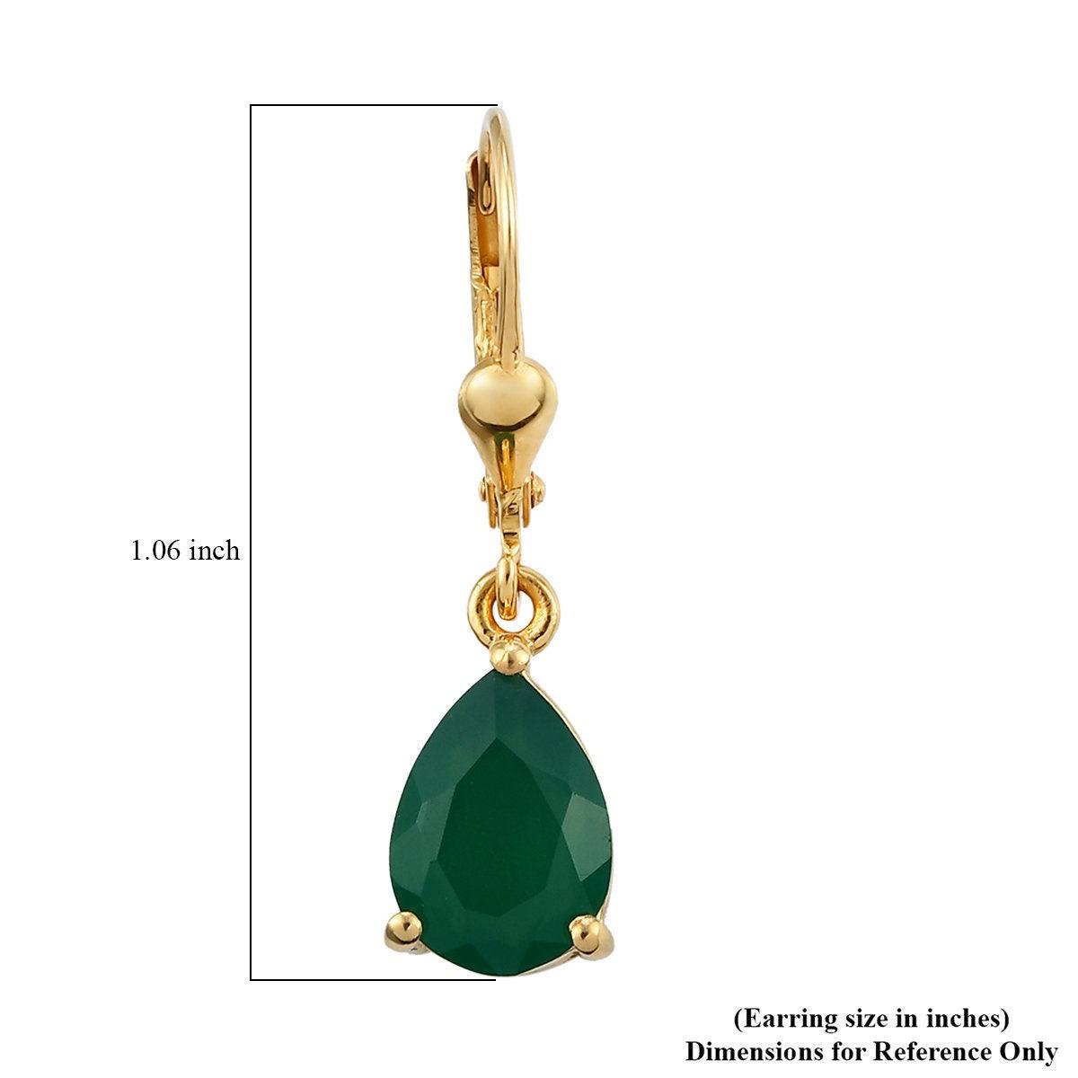 Green Onyx dangle earrings , 925 Sterling Silver , May birthstone , Green Onyx Lever back Earring, Teardrop Earrings by Inspiring Jewellery - Inspiring Jewellery