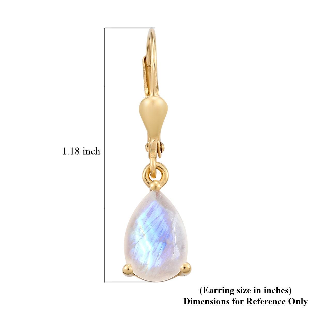 Rainbow Moonstone dangle earrings , 925 Sterling Silver , June birthstone , Rainbow Moonstone Lever back Earring, Teardrop Earrings , Gift - Inspiring Jewellery