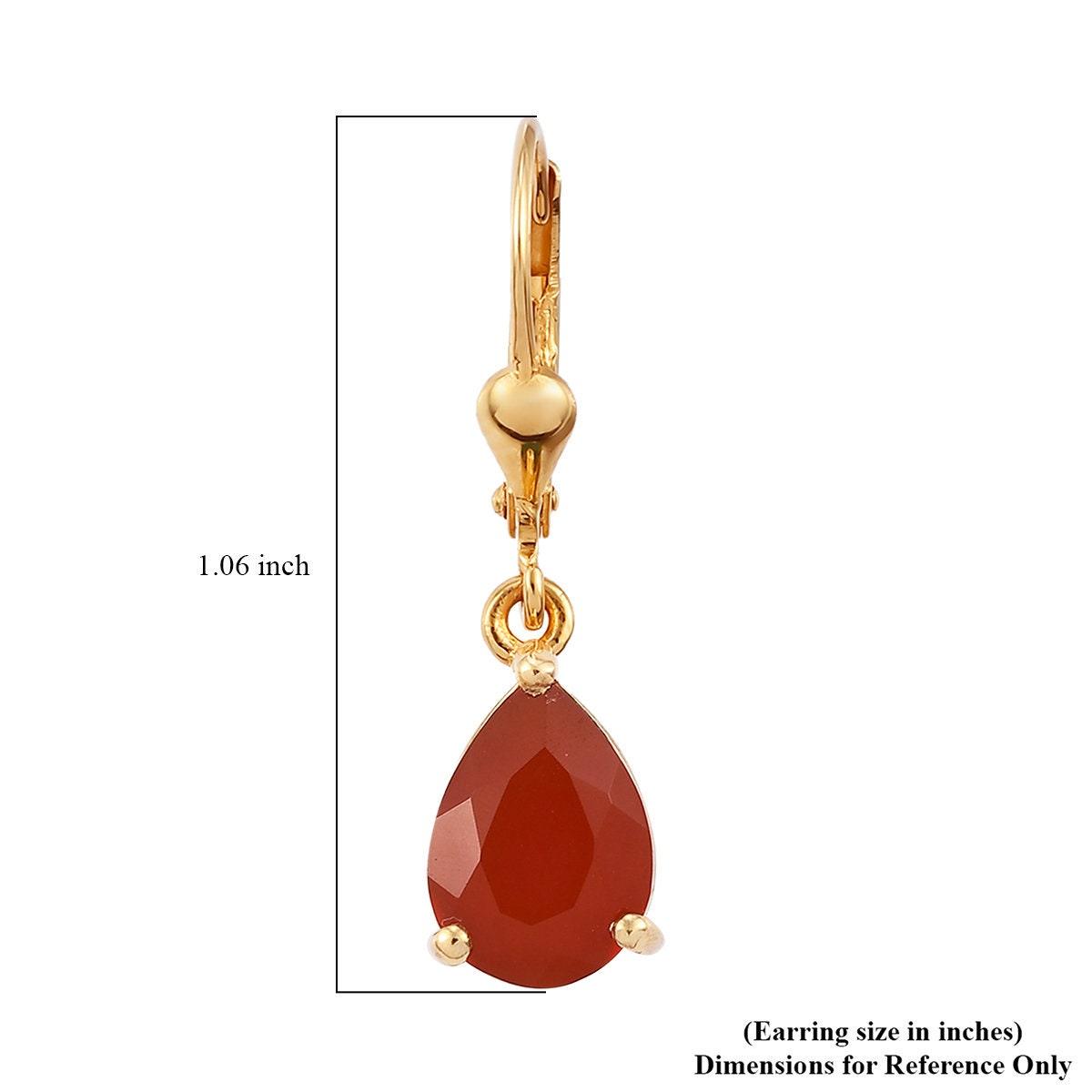 Carnelian dangle earrings , 925 Sterling Silver , Red Gemstone , Carnelian Lever back Earring, Teardrop Earrings , Gift for her - Inspiring Jewellery