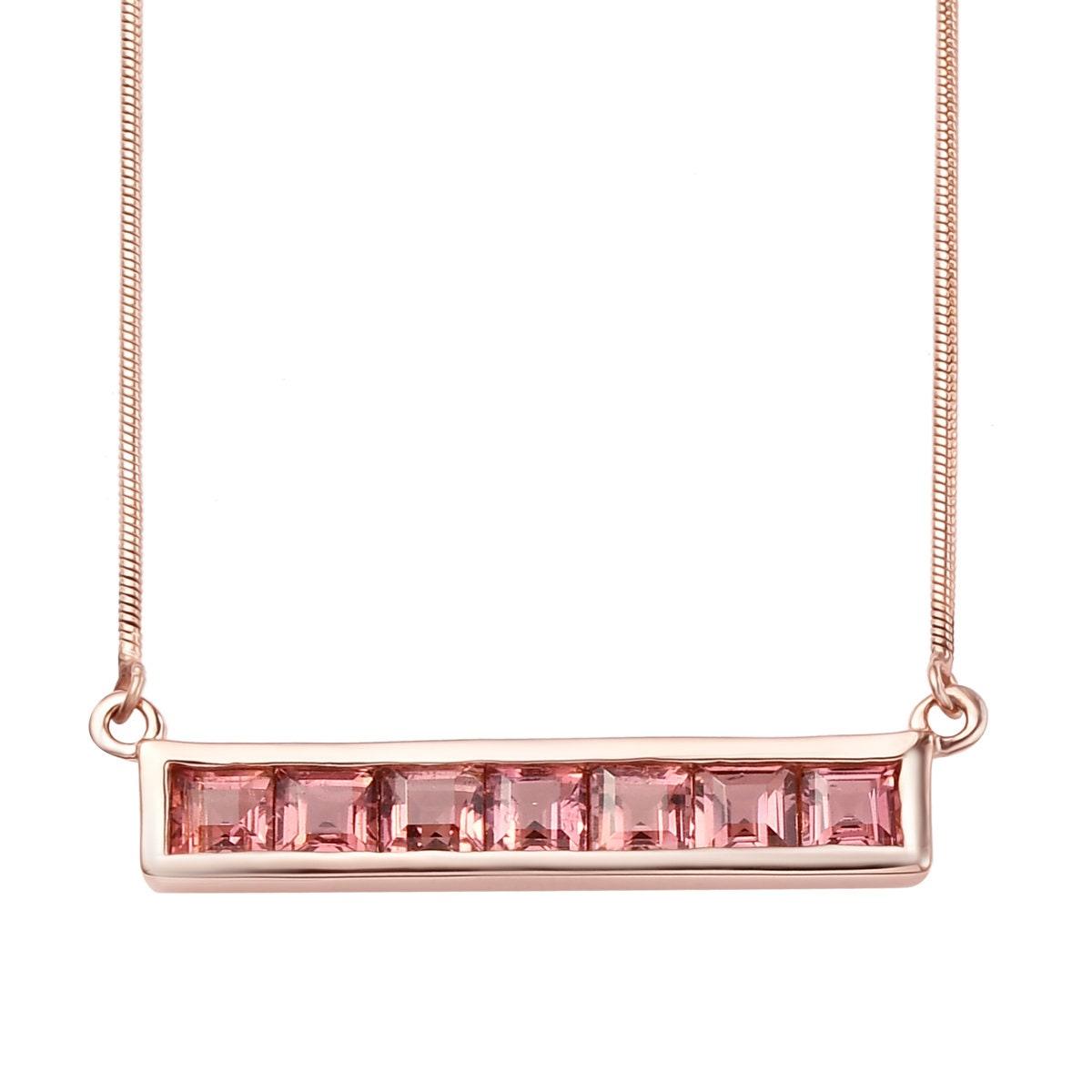 Bar Necklace , Gemstone Bar Necklace , 18K Gold Plated 925 Sterling Silver , Unique Fine Jewellery Gift for her - Inspiring Jewellery