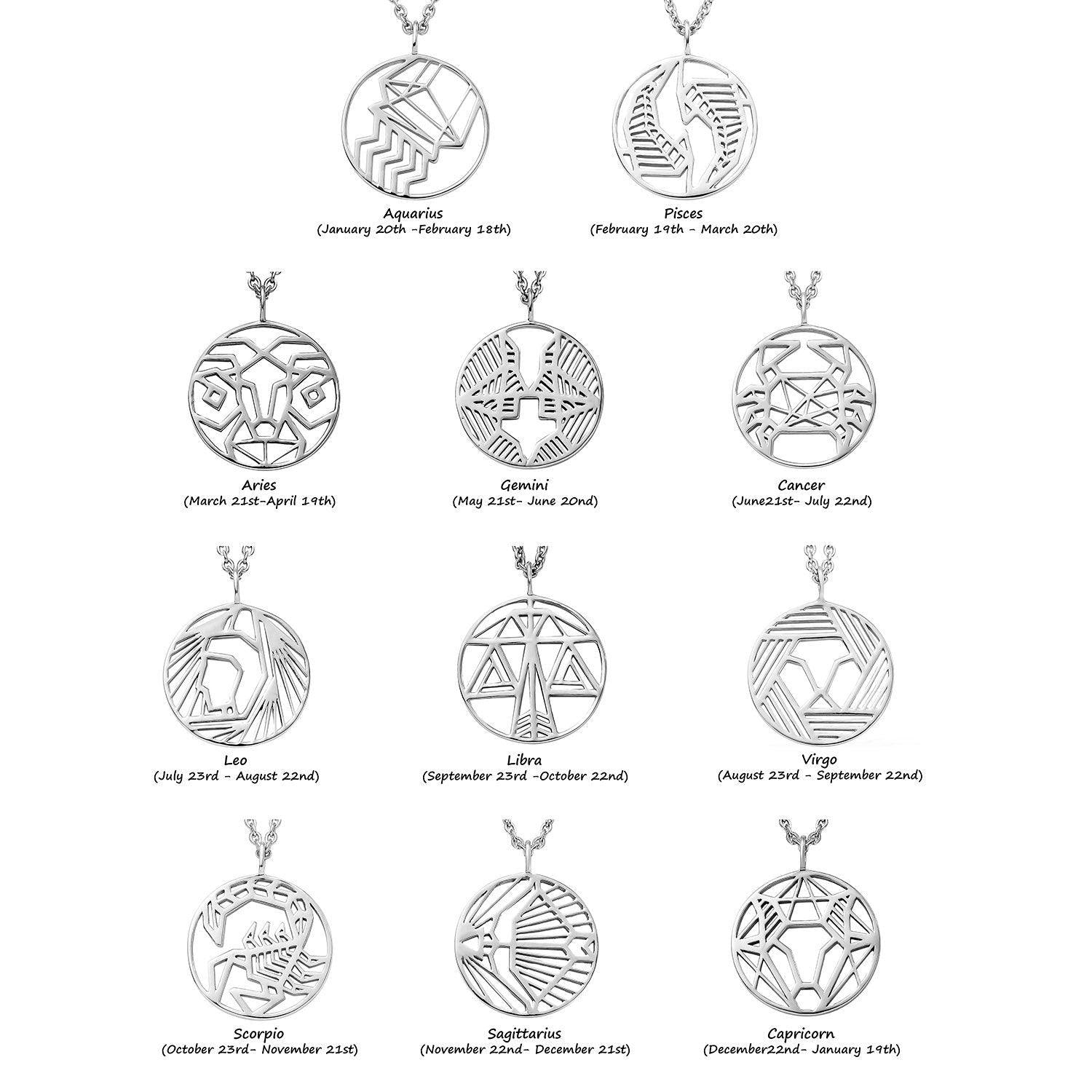 Genuine Zodiac Necklace for Men & Women | 925 Sterling Silver 24 Inches Necklace | Star Sign Necklace | Birthday Gift | Constellation - Inspiring Jewellery