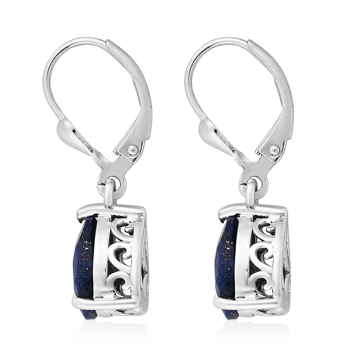 Lapis Lazuli dangle earrings , 925 Sterling Silver , Blue Gemstone , Lapis Lazuli Lever back Earring, Teardrop Earrings , Gift for her - Inspiring Jewellery