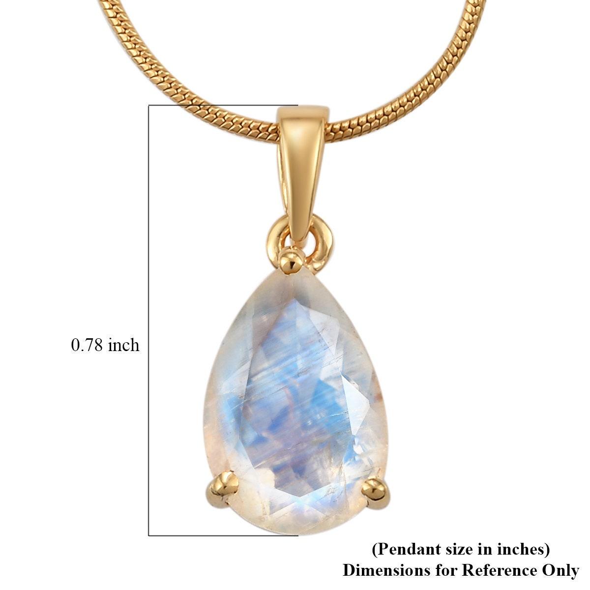 Rainbow Moonstone Pendant, Solitaire Pendant, June Birthstone Necklace, 925 Sterling Silver, Moonstone Gold Necklace, Gift for her - Inspiring Jewellery