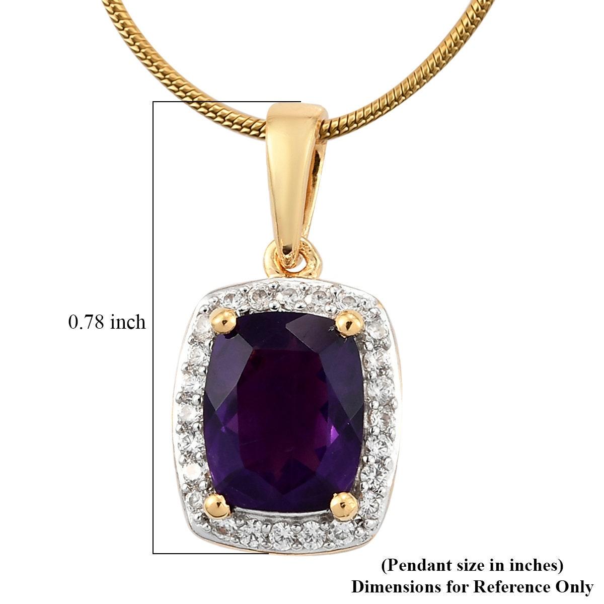 Amethyst Pendant Necklace, Amethyst Halo Pendant, February Birthstone Necklace, 925 Sterling Silver, Amethyst Gold Necklace, Gift for her - Inspiring Jewellery