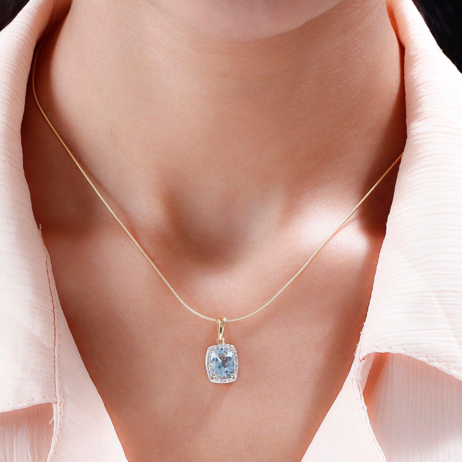 Genuine aquamarine deals necklace