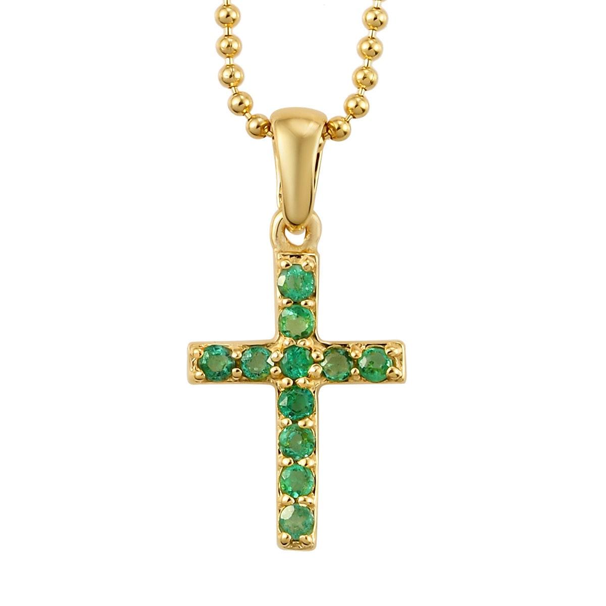 Dainty Cross Pendant Necklace, 925 Sterling Silver, Precious Gemstone Cross Necklace, Gold Cross, Religious necklace for girls - Inspiring Jewellery