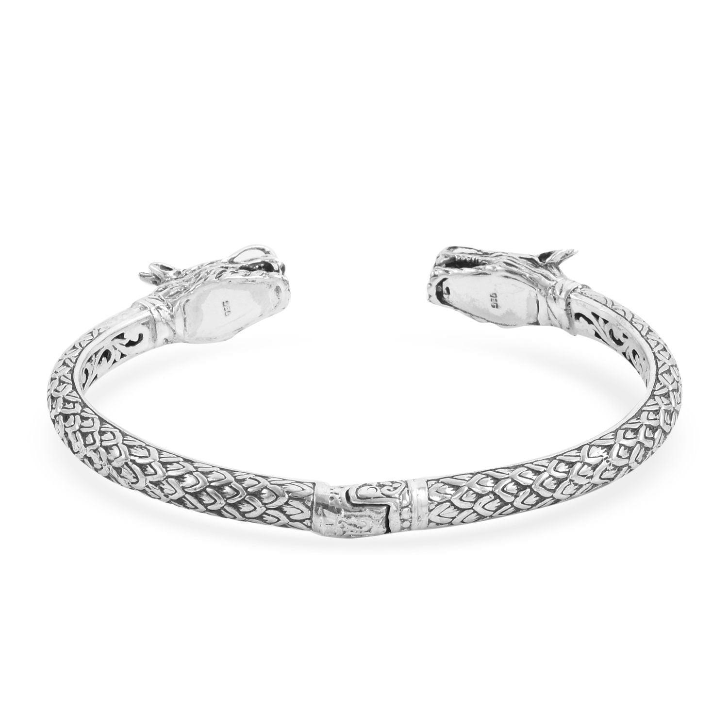Designer Dragon BANGLE in Solid 925 Sterling Silver Hinge Adjustable - 31 Grams - Inspiring Jewellery