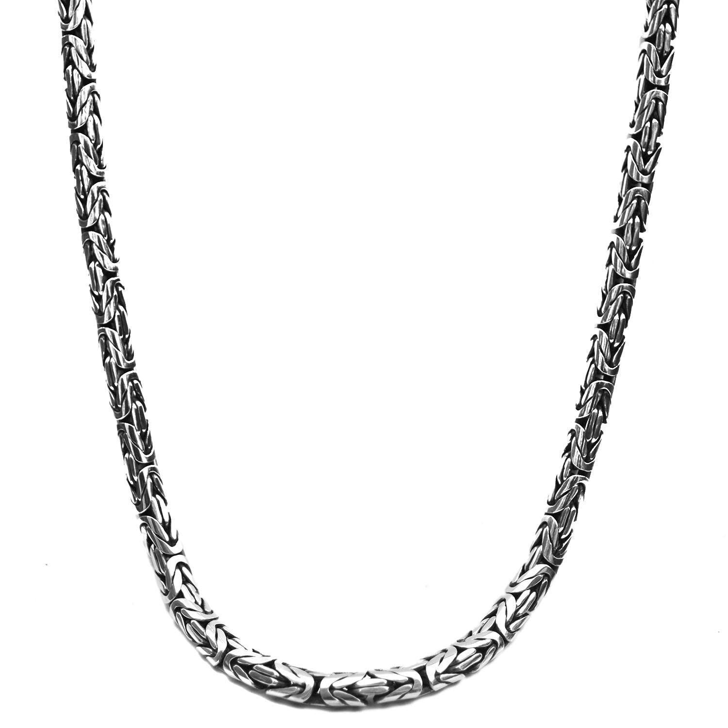 CHUNKY MENS Handmade Solid Sterling Silver 8 mm BYZANTINE Chain Necklace 157 Gm - Inspiring Jewellery