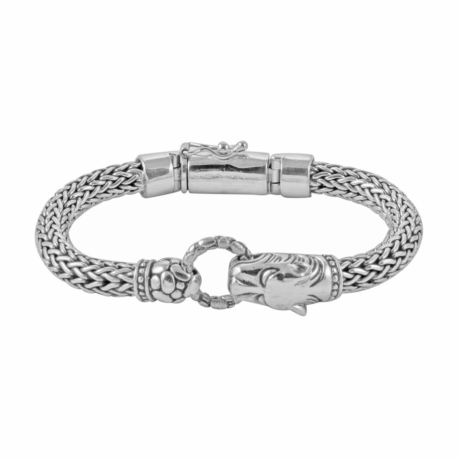 Handmade Bali TIGER Snake Chain Bracelet in 925 Solid Sterling Silver 50 Grams - Inspiring Jewellery